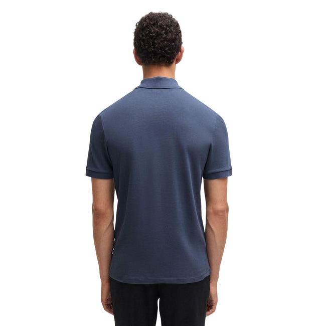 Blue - Back - Boss Mens Pallas Regular Polo Shirt