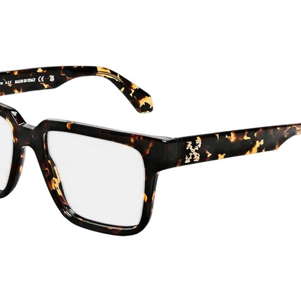 Dark Havana Brown - Side - Off-White Unisex Adult Style 80 Glasses