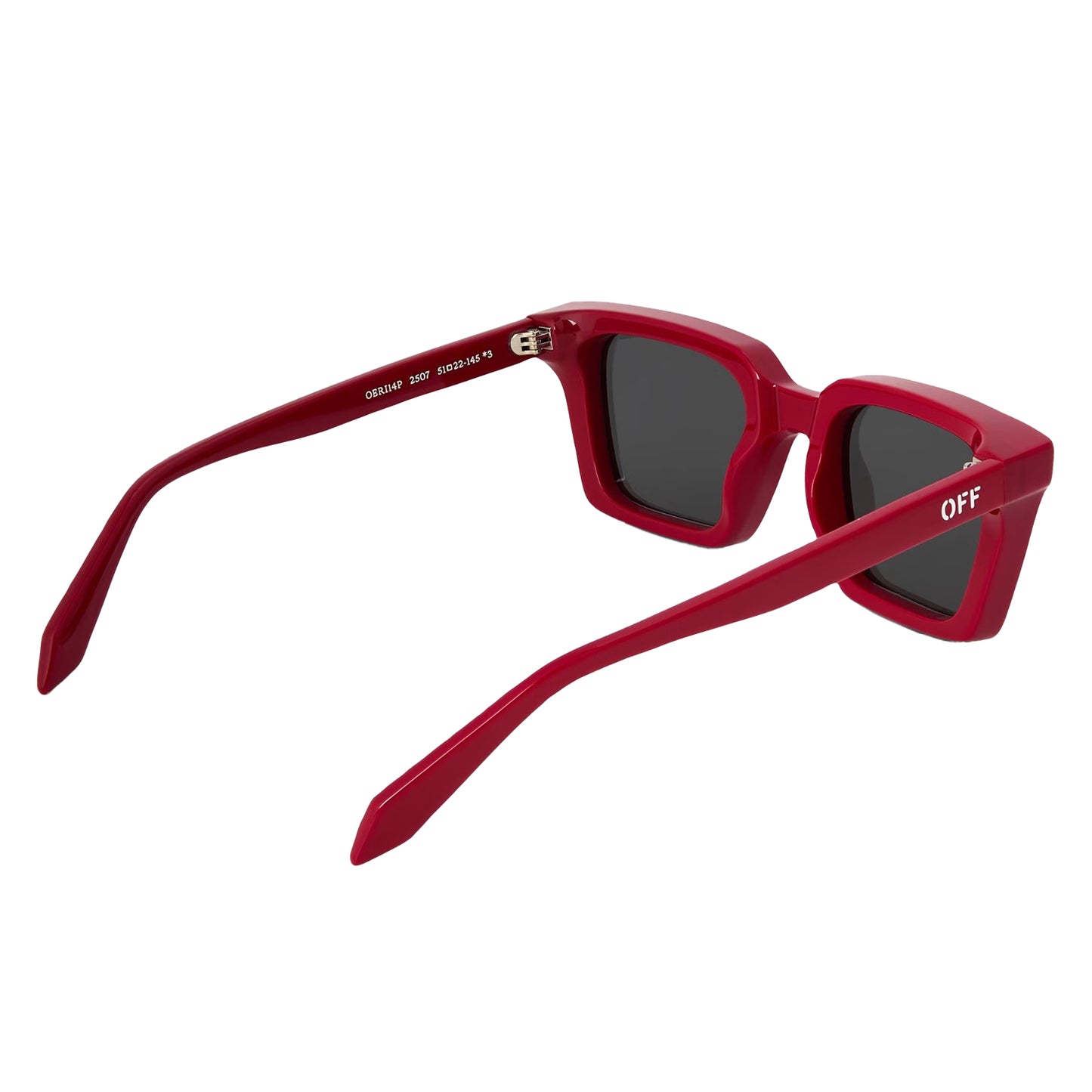 Red - Back - Off White Unisex Adult Rectangle Sunglasses