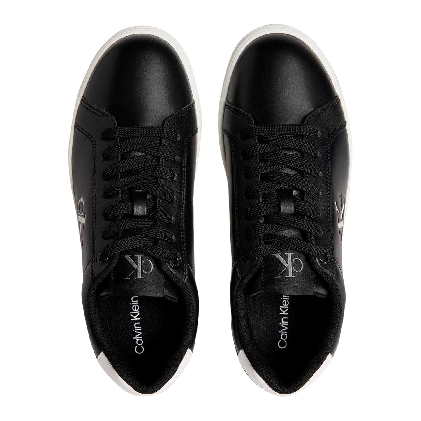 Black - Lifestyle - Calvin Klein Mens Lace Up Leather Cupsole Trainers