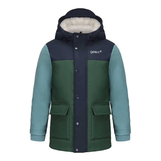 Green-Blue - Front - Gelert Childrens-Kids Colour Block Hooded Regular Raincoat