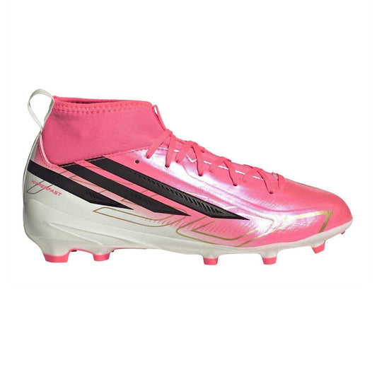 Pink - Front - Adidas Childrens-Kids League Multi Ground Mid Cut Football Boots
