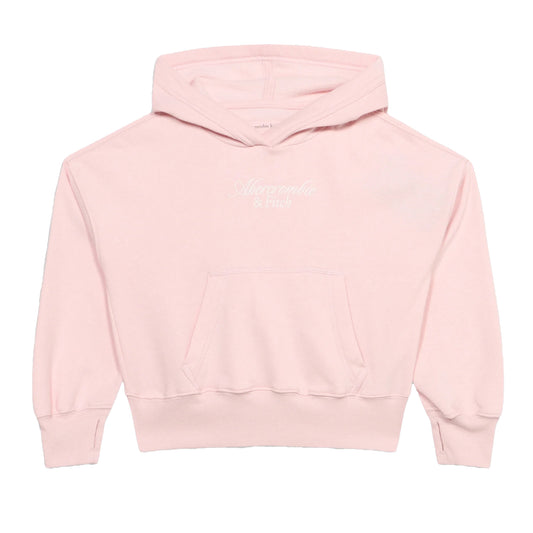 Chalk Pink - Front - Abercrombie & Fitch Childrens-Kids Overhead Comfort Hoodie