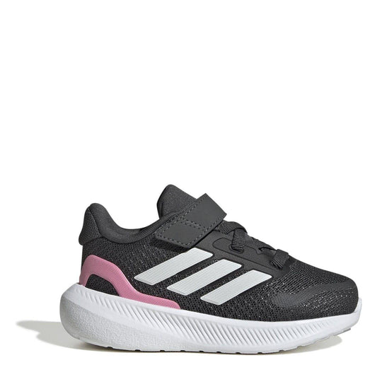 Grey-Pink - Front - Adidas Childrens-Kids Runfalcon 5 Trainers