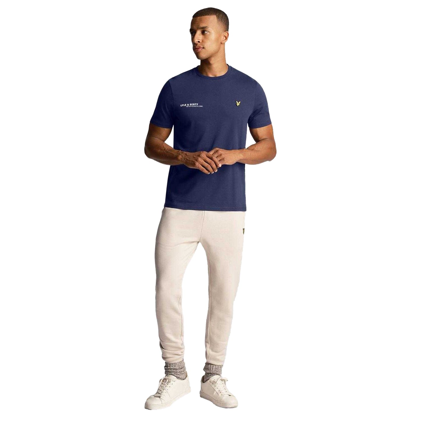 Navy - Lifestyle - Lyle & Scott Mens Co-Ordinate Print T-Shirt