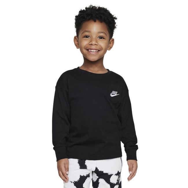 Black - Lifestyle - Nike Childrens-Kids Relaxed Fit Long-Sleeved Sweatshirt