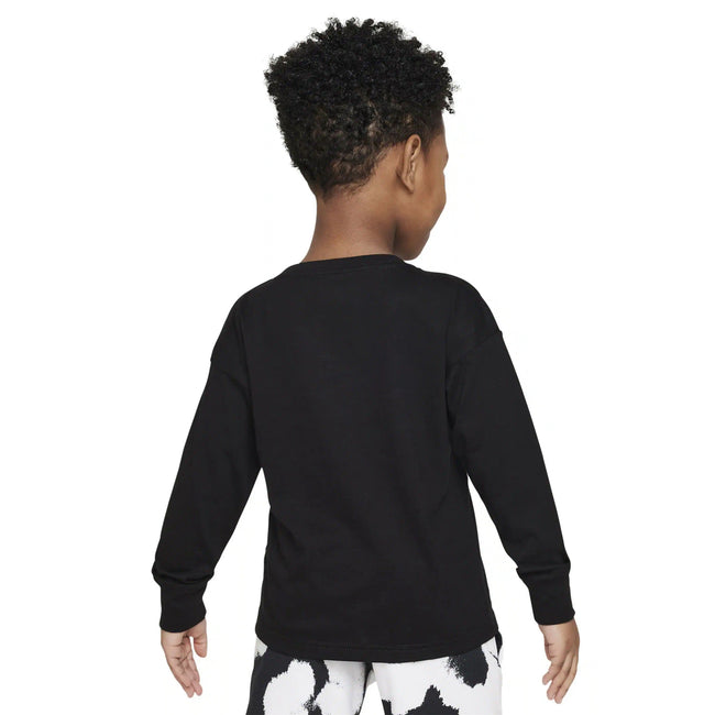 Black - Pack Shot - Nike Childrens-Kids Relaxed Fit Long-Sleeved Sweatshirt