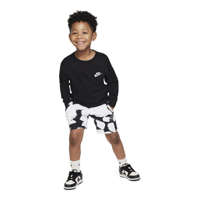 Black - Close up - Nike Childrens-Kids Relaxed Fit Long-Sleeved Sweatshirt