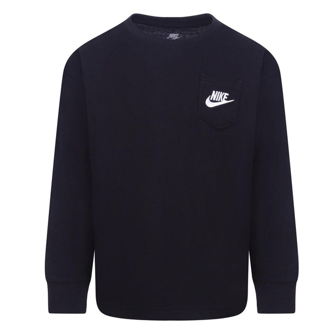 Black - Front - Nike Childrens-Kids Relaxed Fit Long-Sleeved Sweatshirt