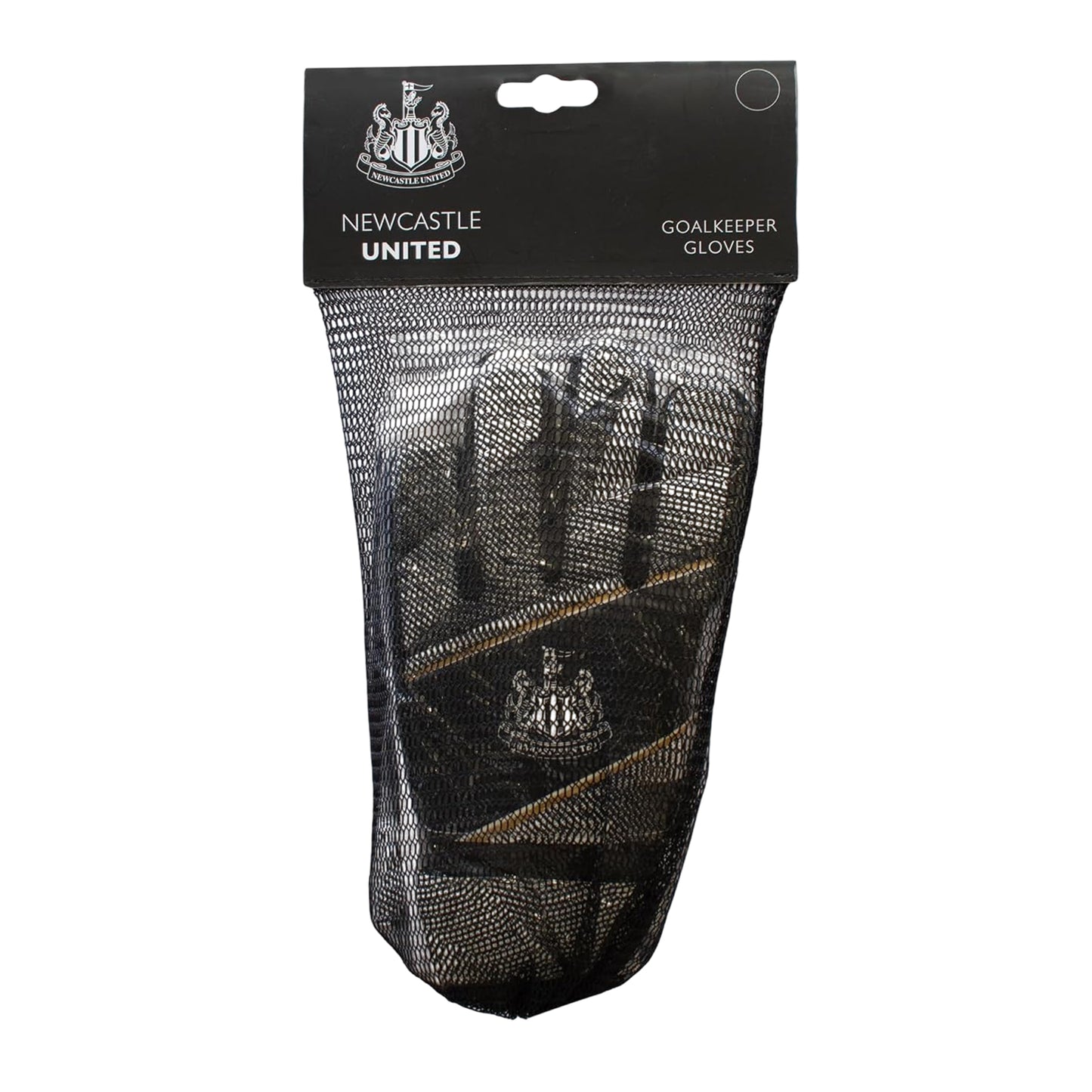Black-White - Side - Team Childrens-Kids Fuse Newcastle United FC Touch Fastening Goalkeeper Gloves