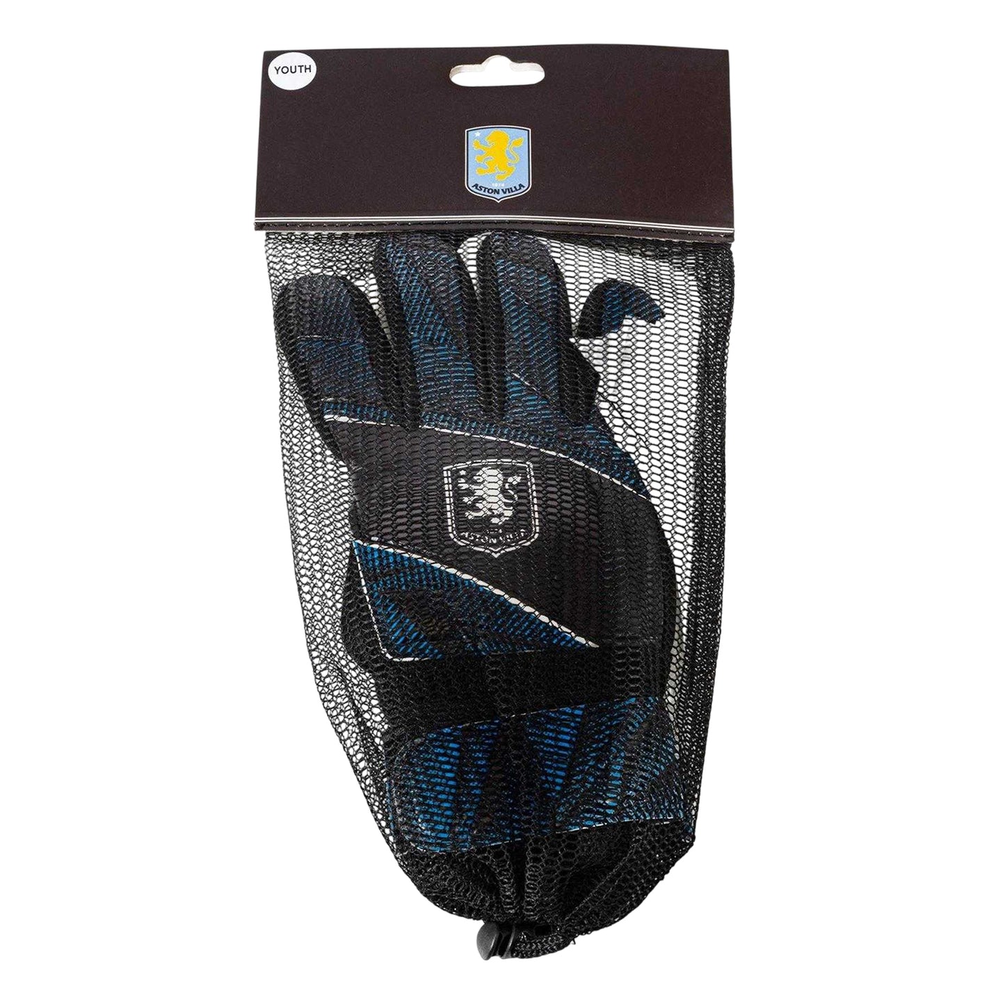 Claret Red-Sky Blue - Side - Team Childrens-Kids Fuse Aston Villa FC Football Goalkeeper Gloves