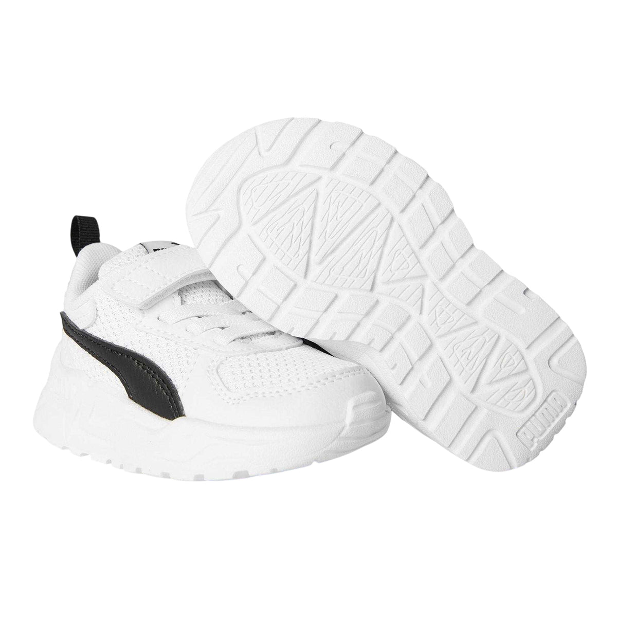 White-Black-Cool Grey - Lifestyle - Puma Childrens-Kids Trinity Lite AC+ Flat Trainers