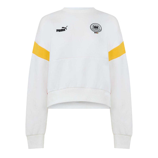 White-Black - Front - Puma Womens-Ladies Dhb Archive Crew Neck Crop Sweatshirt