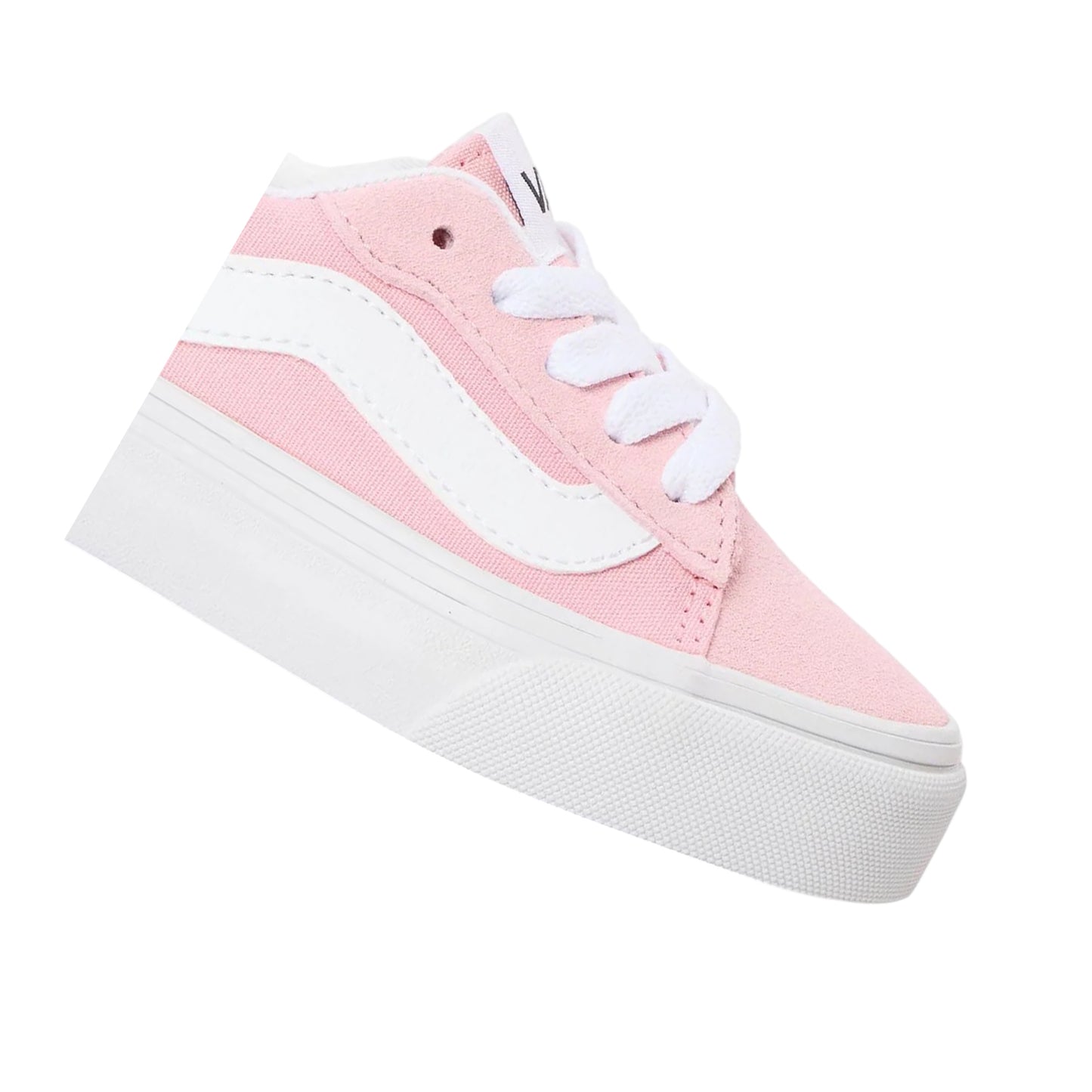 Coral Blush - Side - Vans Childrens-Kids Vero Platform Trainers