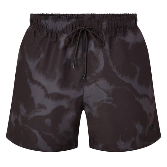 Dark Brown - Front - Hugo Mens Lionfish Tie Dye Swim Shorts