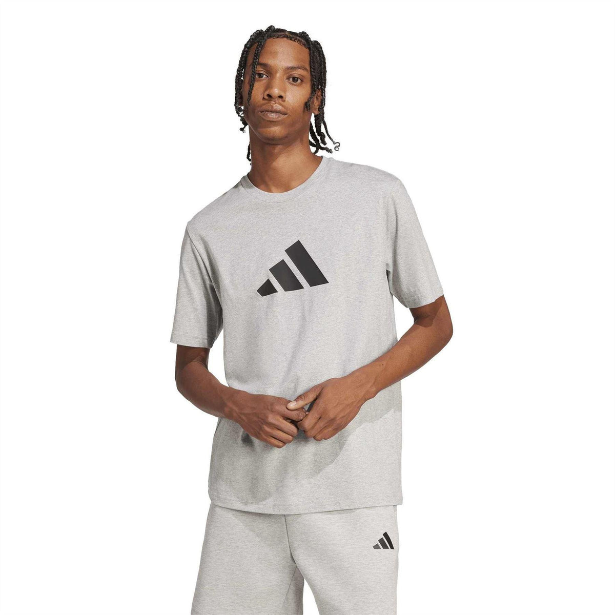 Medium Heather Grey - Pack Shot - Adidas Mens Essential T-Shirt