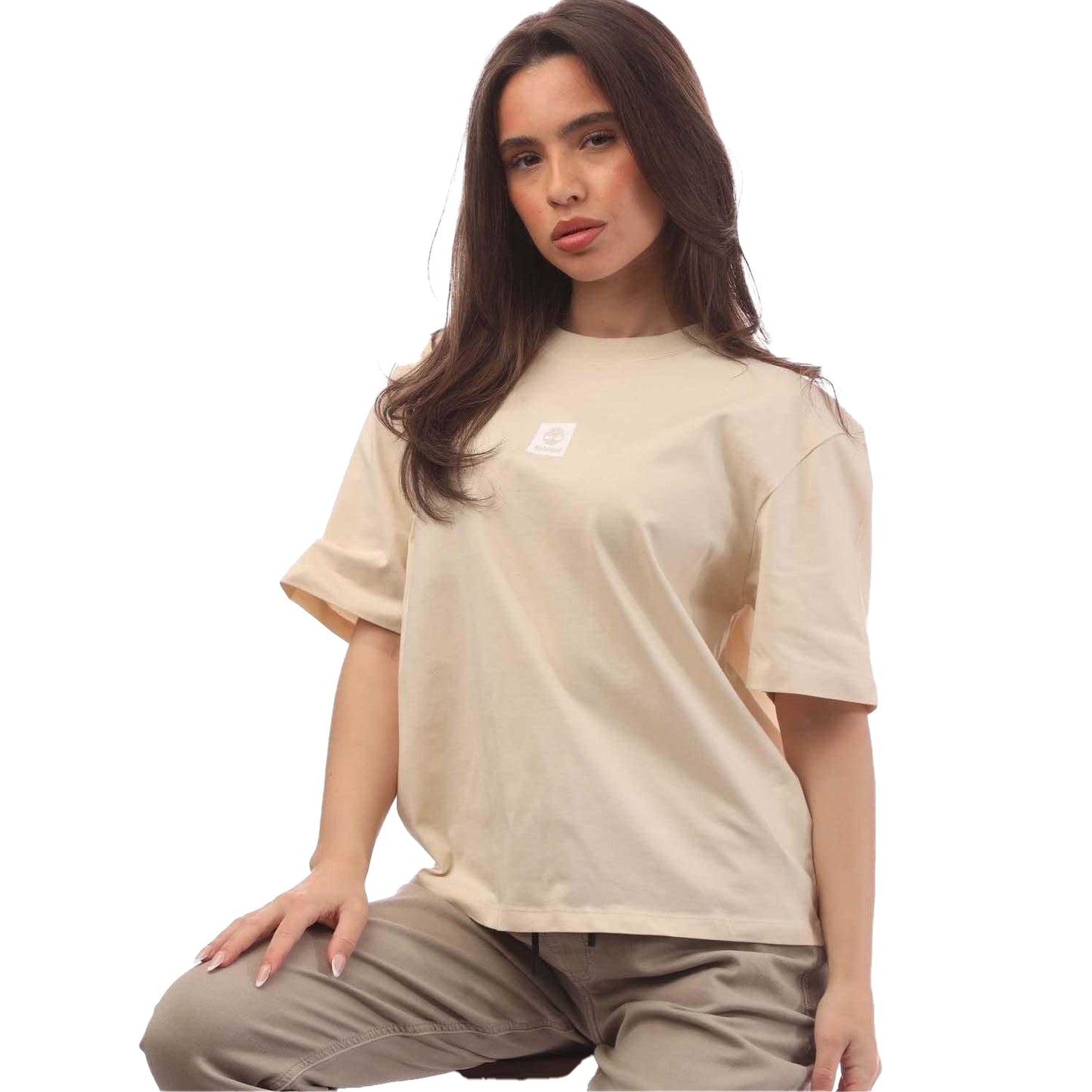 Natural - Lifestyle - Timberland Womens-Ladies Stack Logo T-Shirt