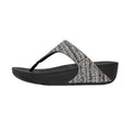 Black - Back - Fit Flop Womens-Ladies Lulu Shimmer Weave Toe Post Sandals