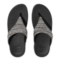 Black - Lifestyle - Fit Flop Womens-Ladies Lulu Shimmer Weave Toe Post Sandals