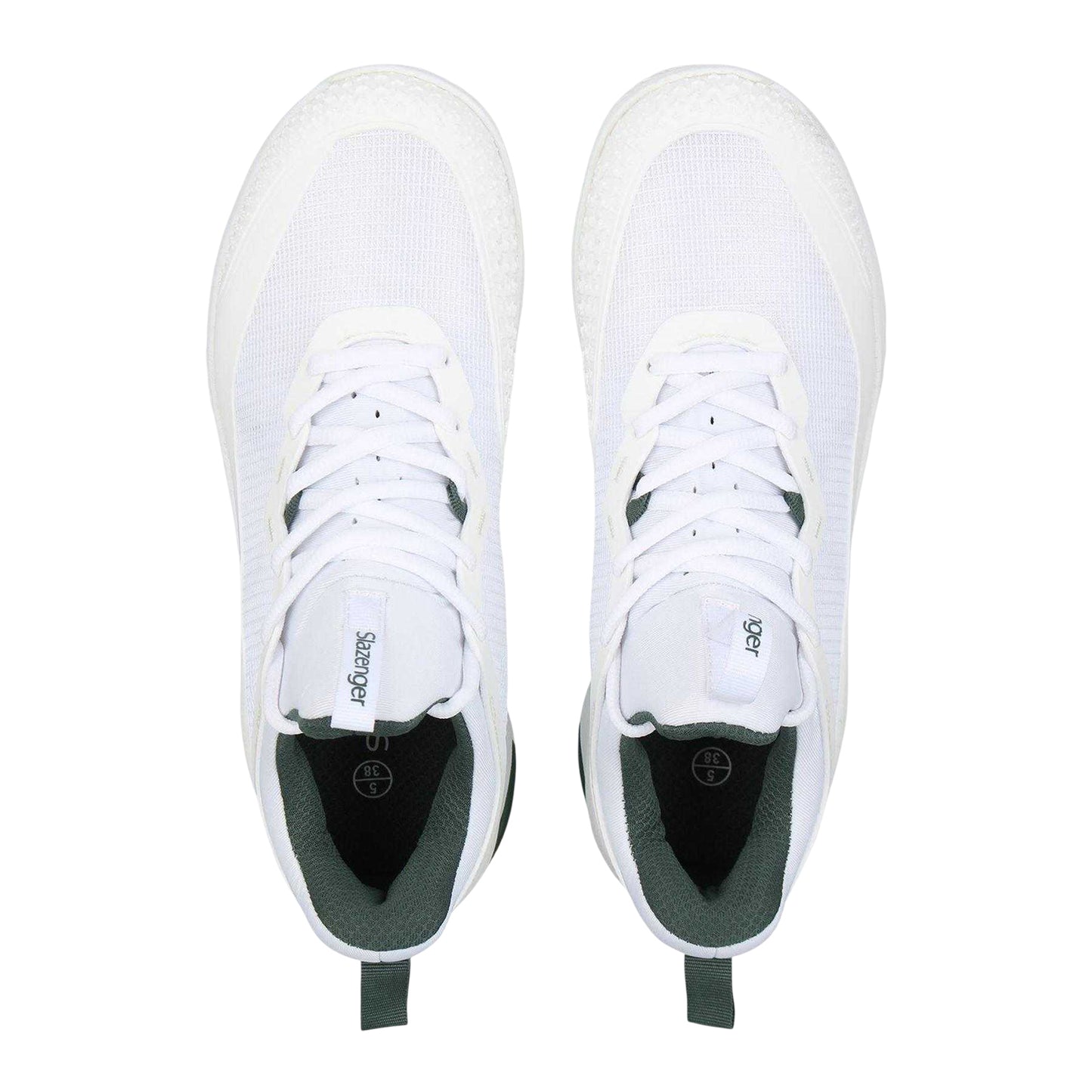 White-Green - Side - Slazenger Womens-Ladies AC Mesh Tennis Shoes