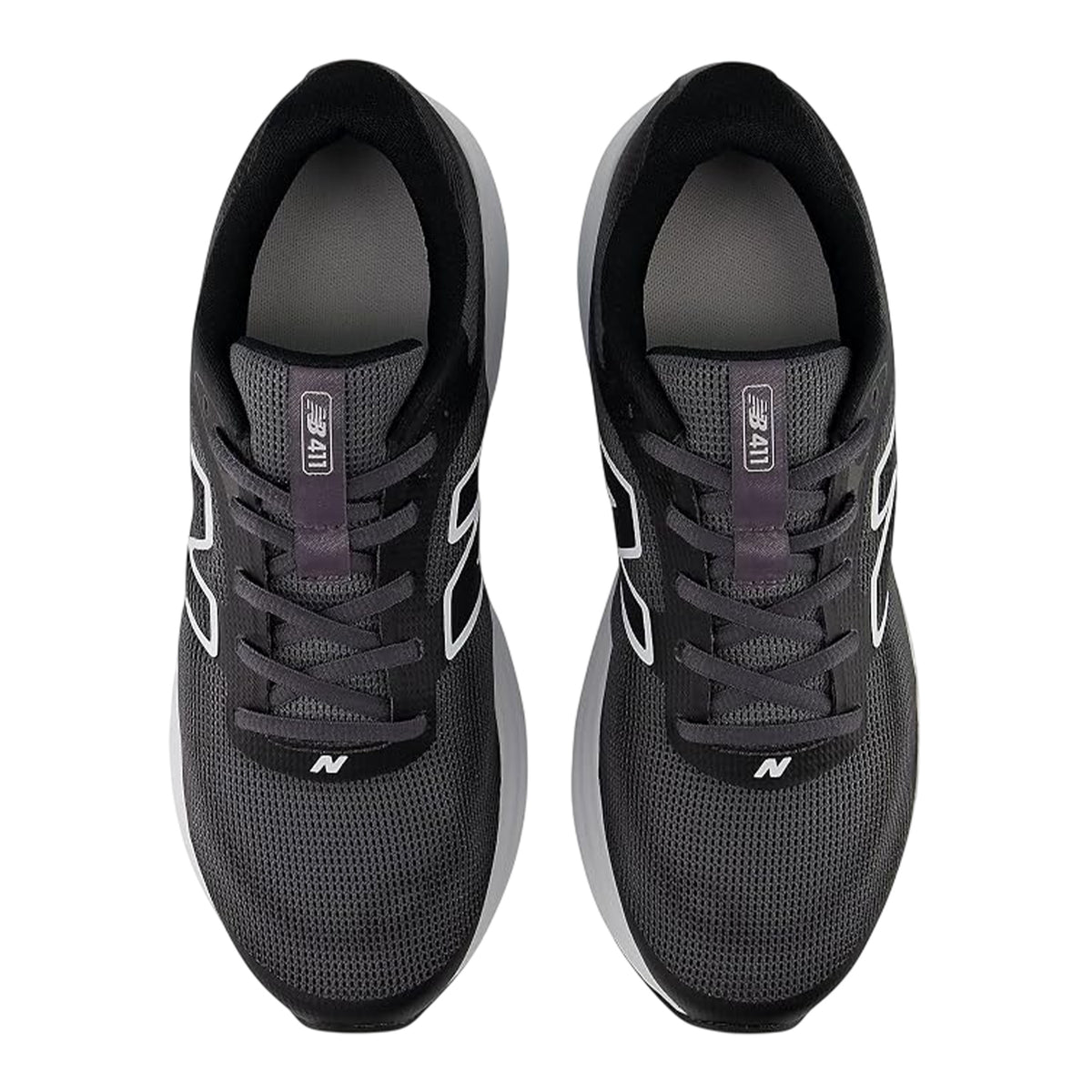 Black-White - Lifestyle - New Balance Mens 411 Mesh Trainers