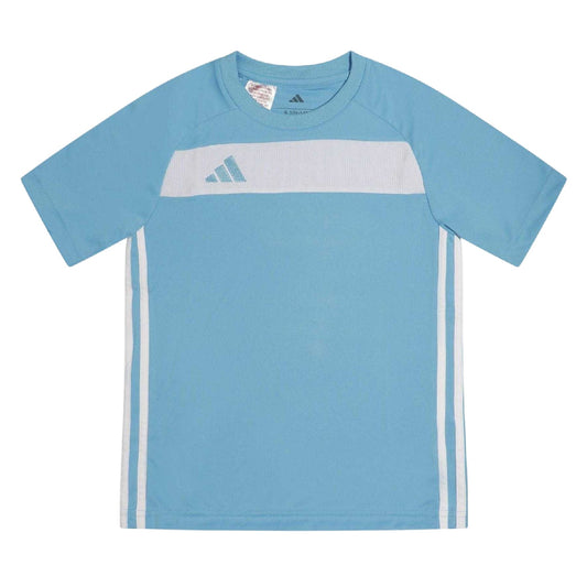 Blue Burst - Front - Adidas Childrens-Kids Tiro Striped T-Shirt