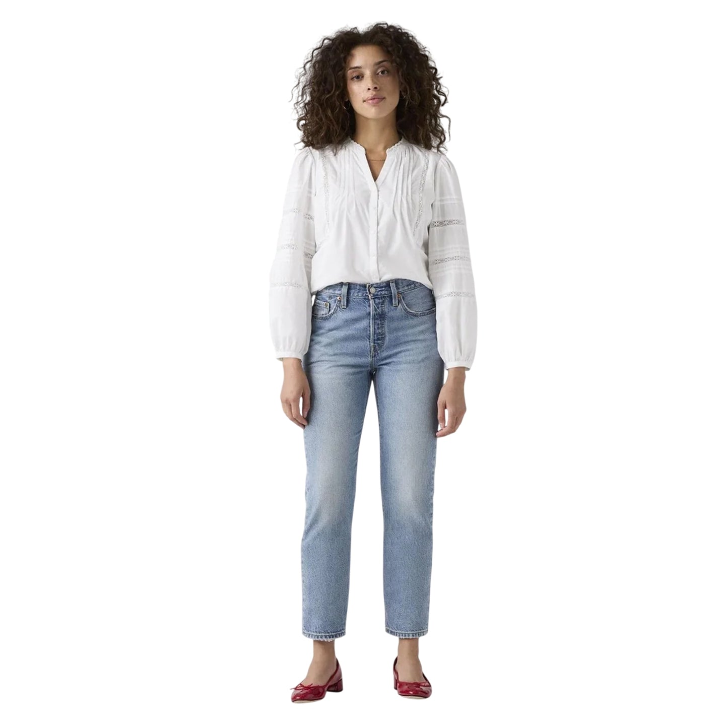 Fun Flare Lb - Lifestyle - Levis Womens-Ladies 501 Lightweight Cropped Straight Leg Jeans