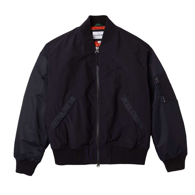 Navy - Front - Lacoste Mens Logo Full Zip Bomber Jacket