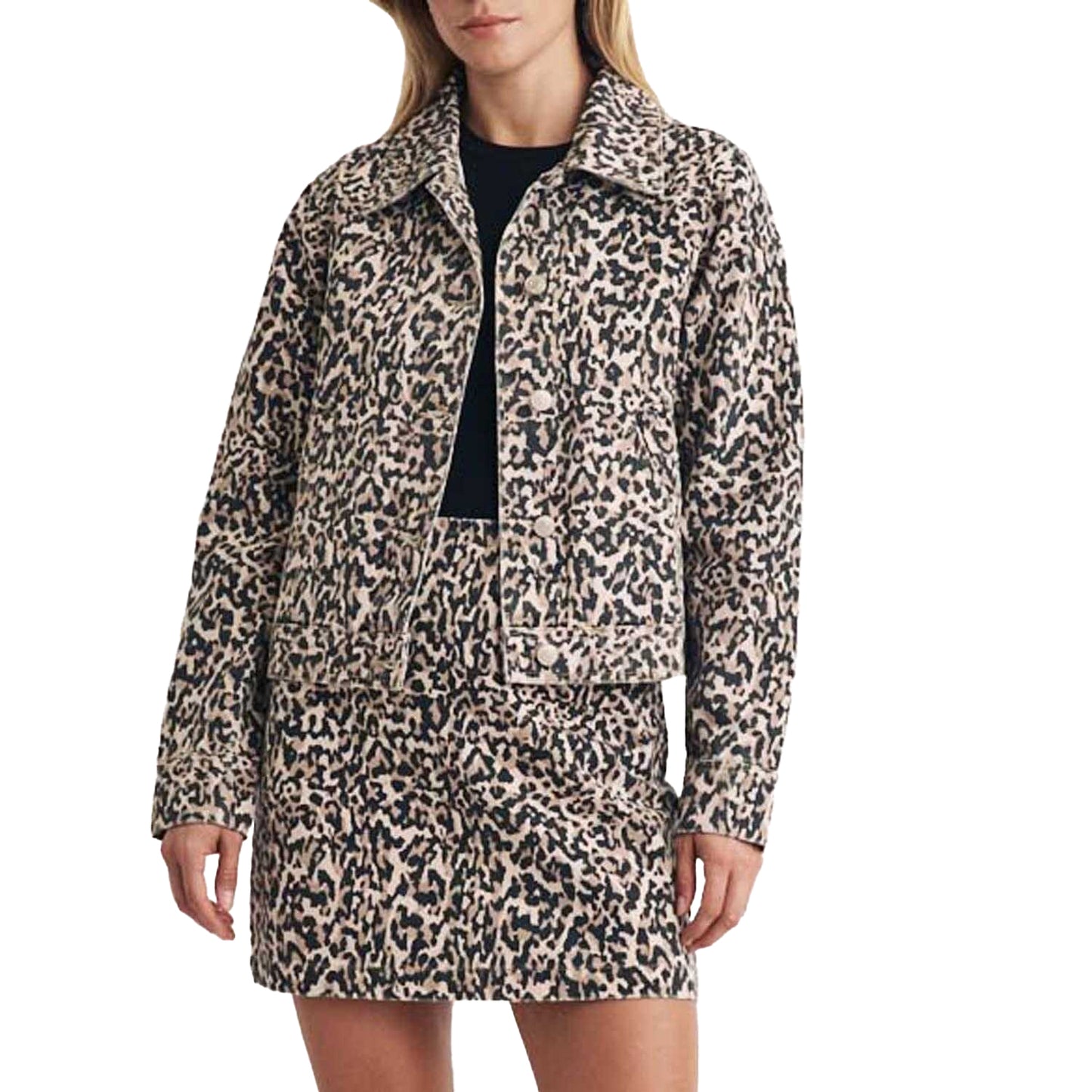 Brown - Lifestyle - Nobody´s Child Womens-Ladies Frankie Leopard Print Denim Jacket