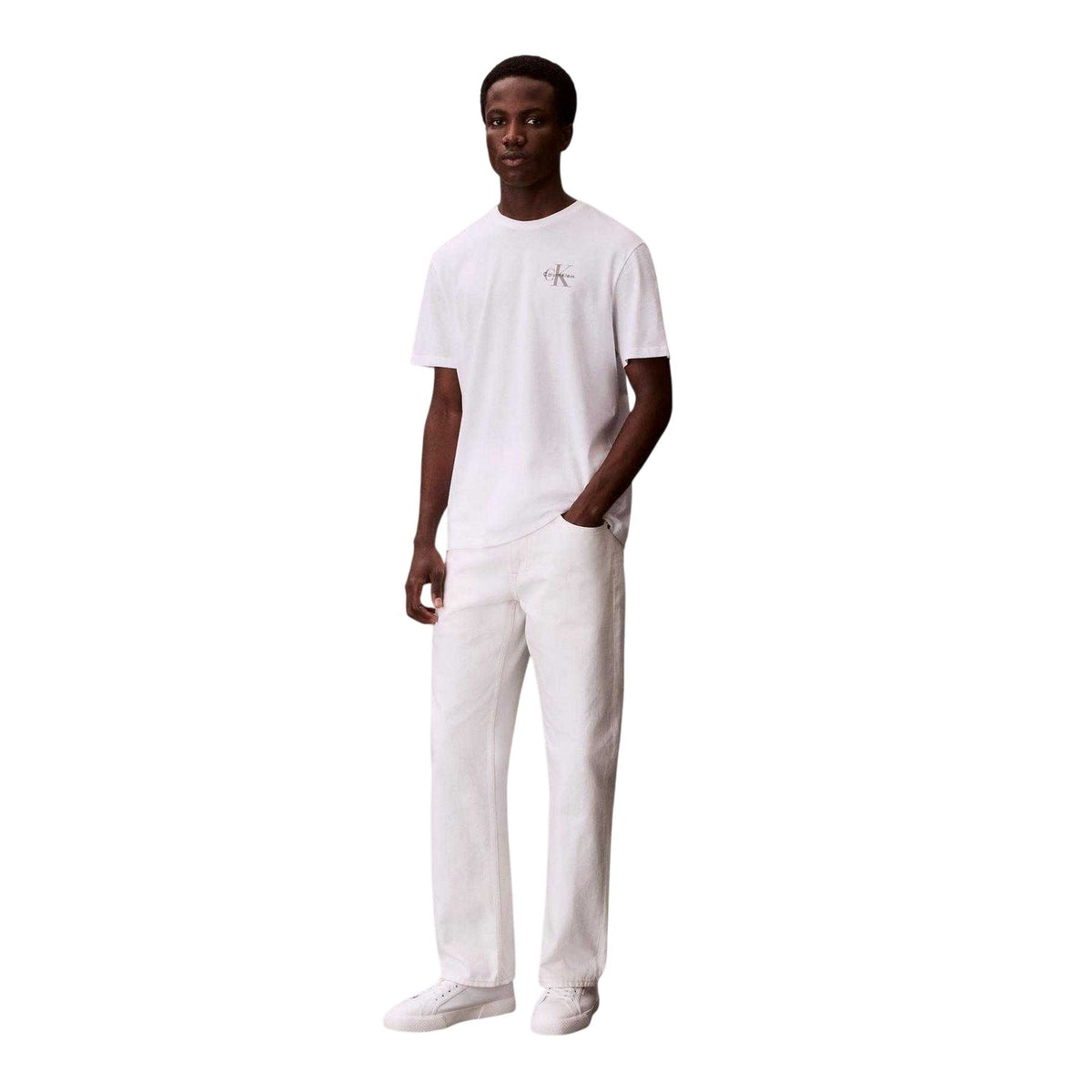 Bright White - Lifestyle - Calvin Klein Mens Micro Logo T-Shirt