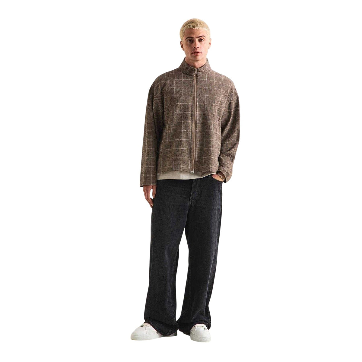 Brown - Lifestyle - MKI MIYUKI ZOKU Mens Checked Overshirt