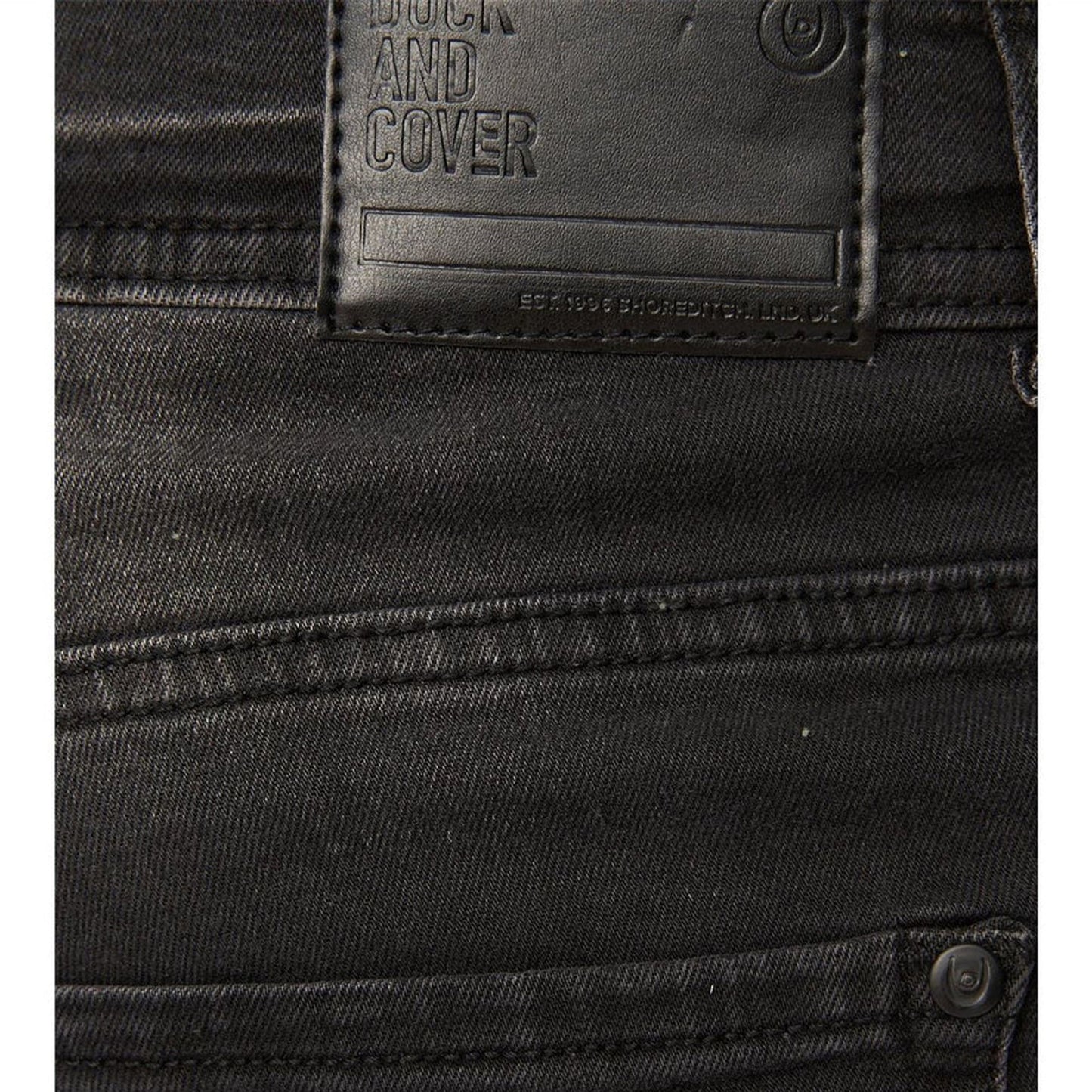 Black - Side - Duck and Cover Mens Kelvyn Relaxed Fit Jeans