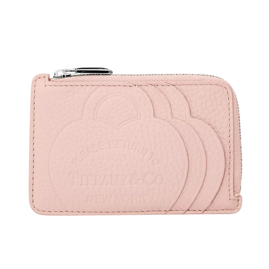 Pink - Front - Tiffany & Co Leather Card Wallet