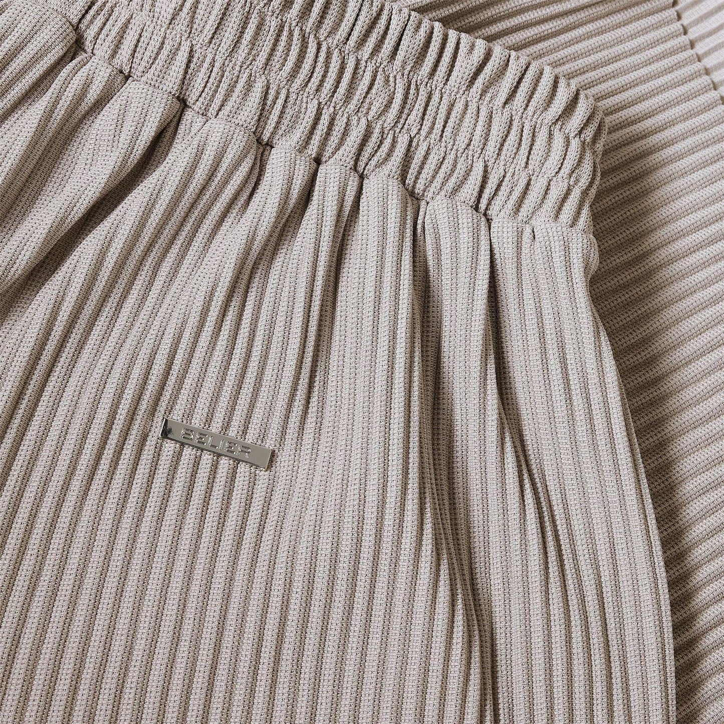 Grey - Side - Belier Mens Ribbed Resort Shorts