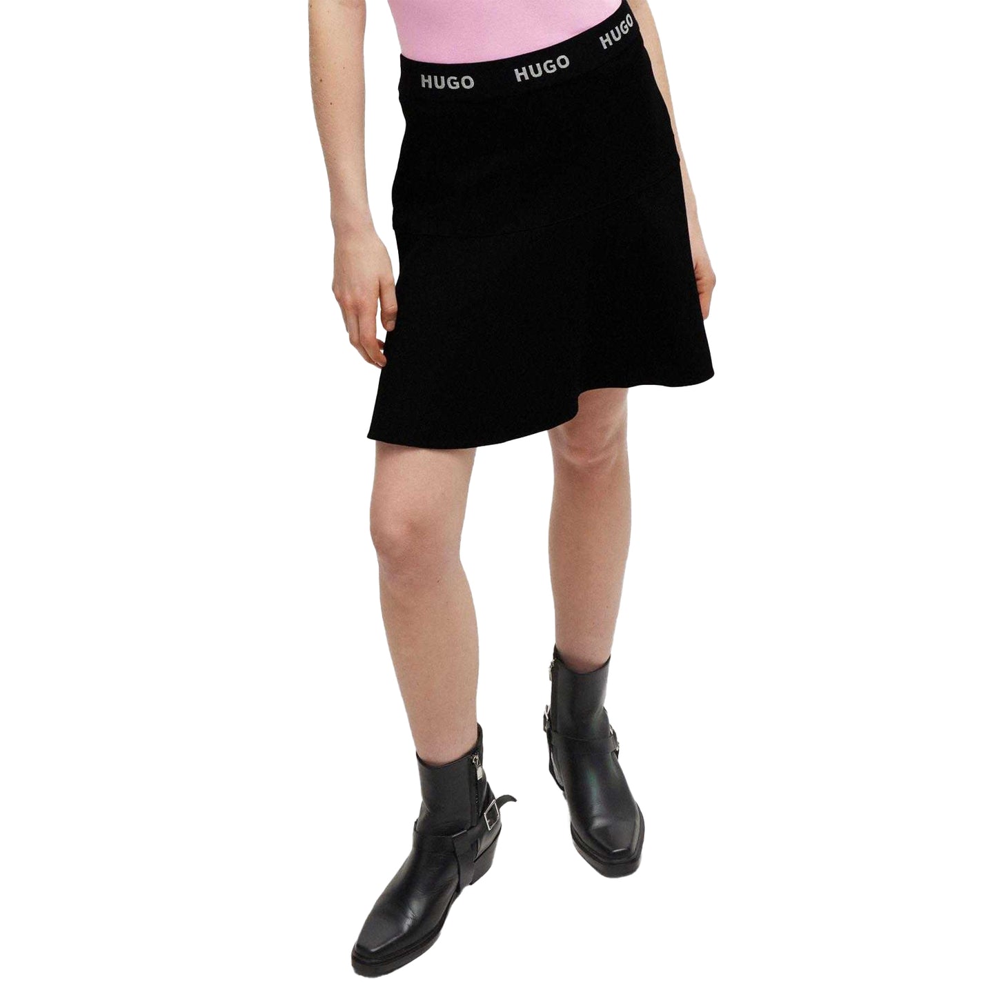 Black - Lifestyle - Hugo Womens-Ladies Relosana_1 Mini Skirt