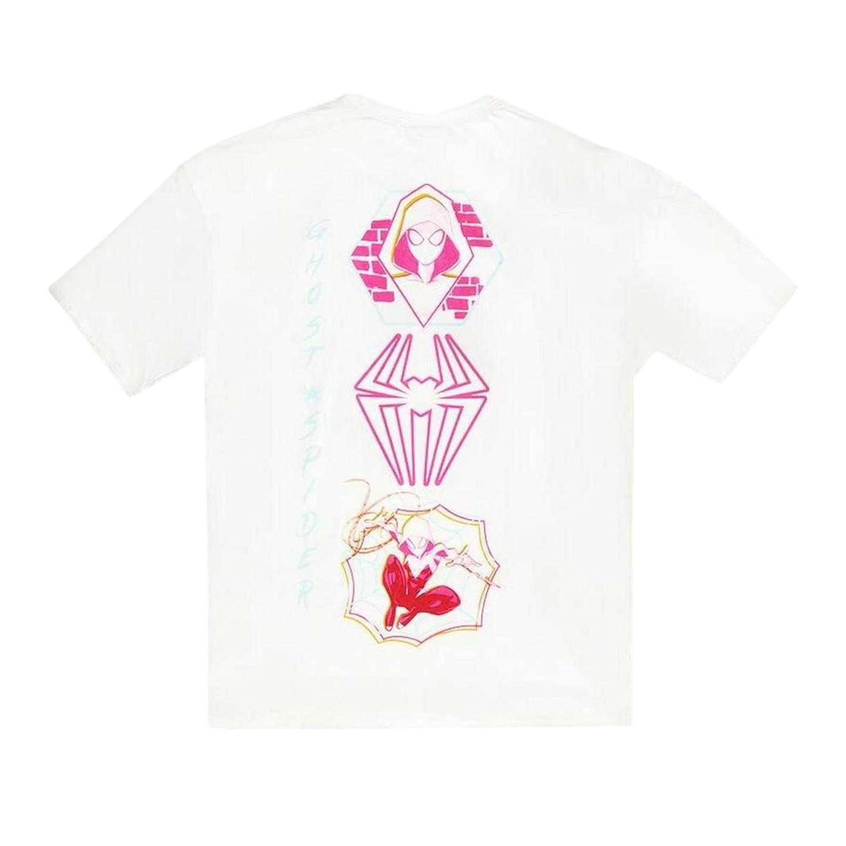 White-Pink - Back - Spider-Man Womens-Ladies Spider Gwen T-Shirt