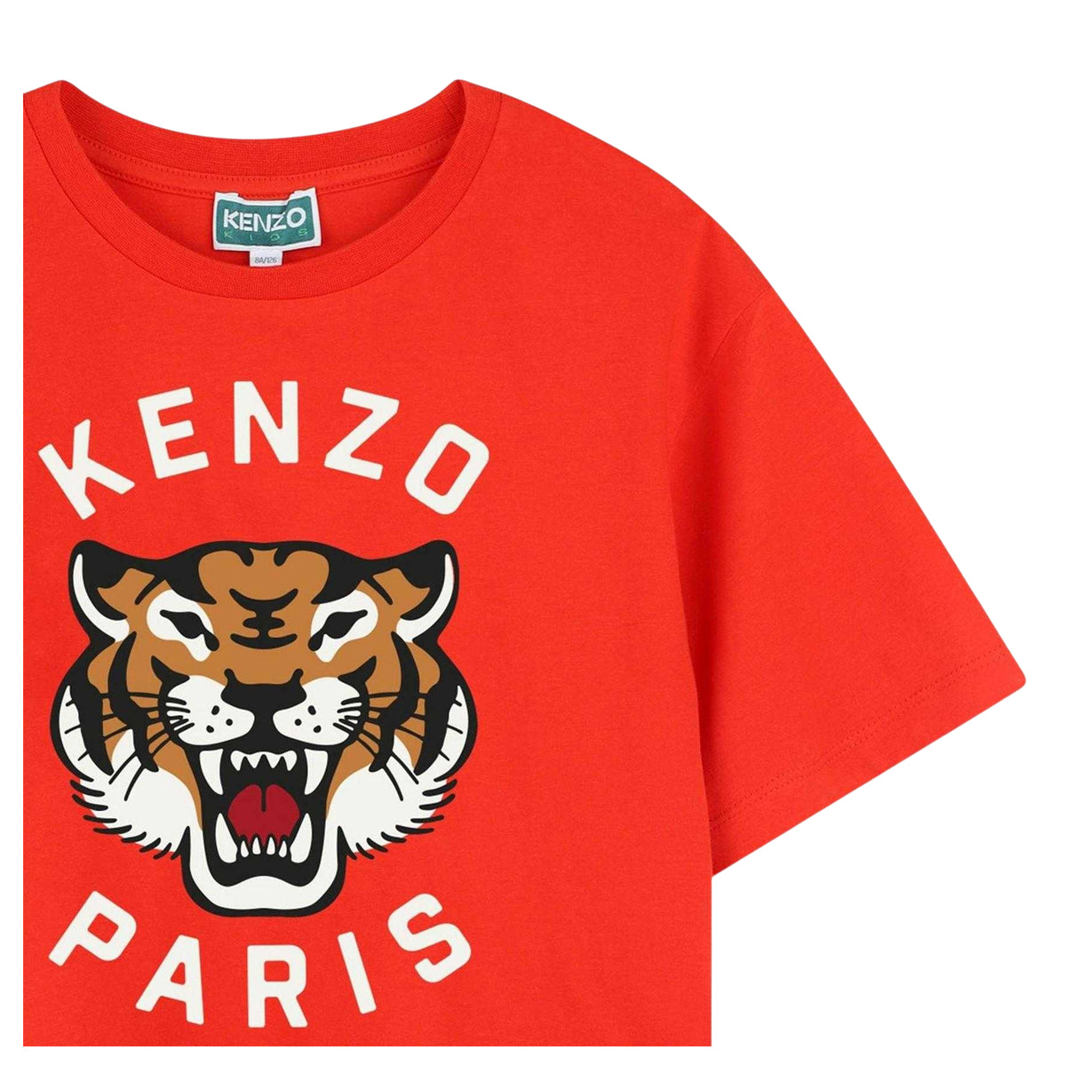 Red - Side - Kenzo Childrens-Kids Tiger Relaxed Fit T-Shirt