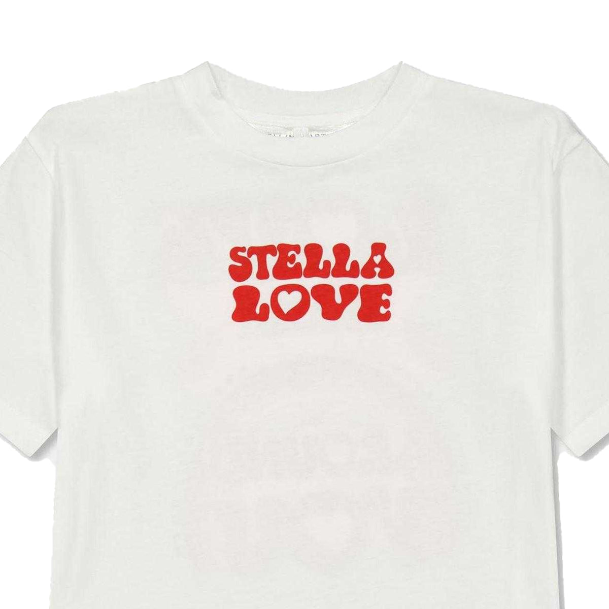 White-Red - Side - Stella McCartney Childrens-Kids Small Logo Regular T-Shirt