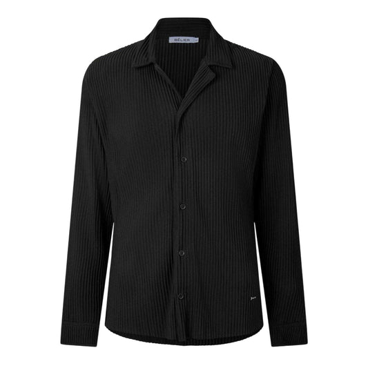 Black - Front - Belier Mens Ribbed Long-Sleeved Shirt