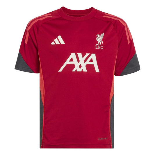Red-White - Front - Adidas Childrens-Kids Tiro 25 Competition Liverpool FC Training T-Shirt