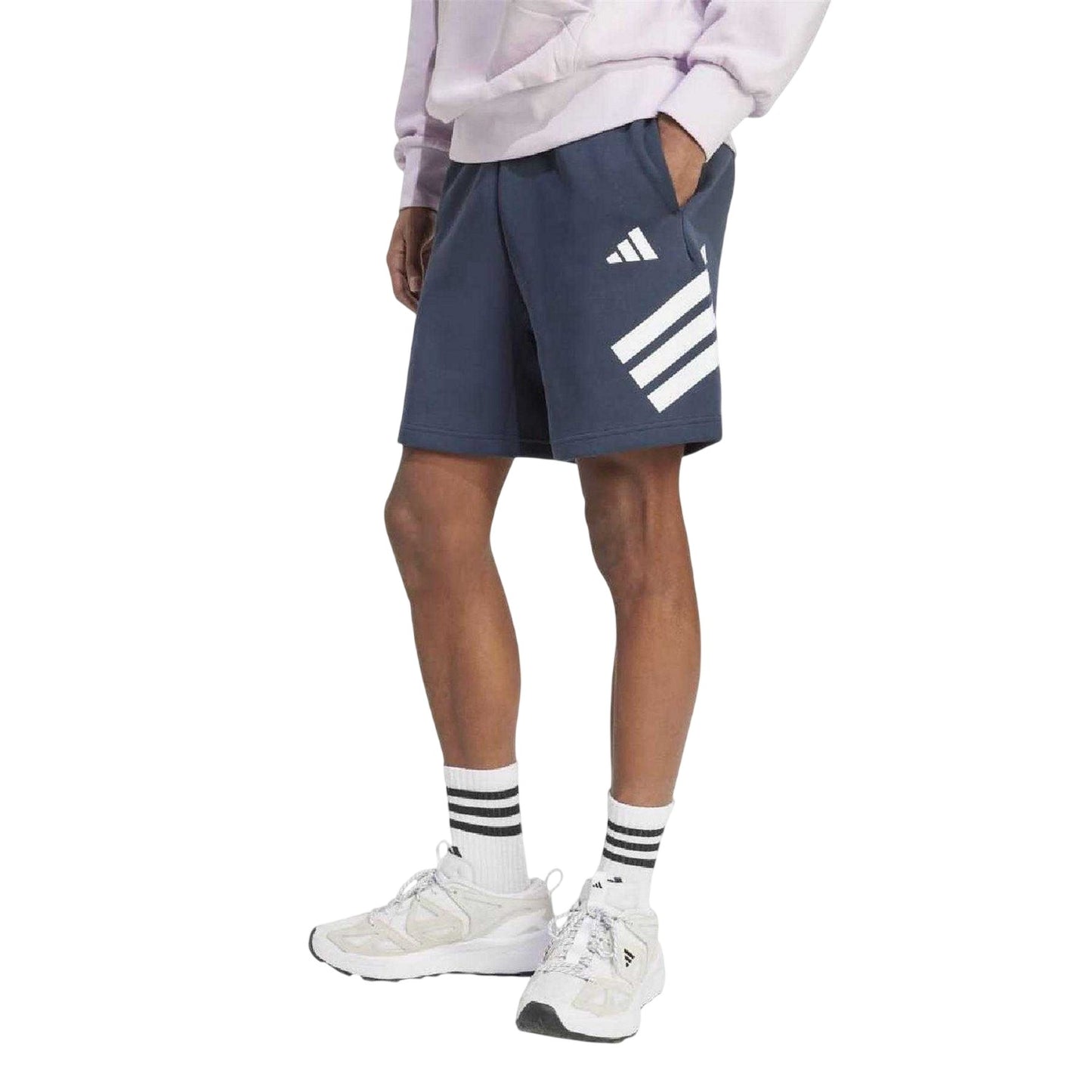 Navy - Pack Shot - Adidas Mens Future Icons 3 Stripes Shorts