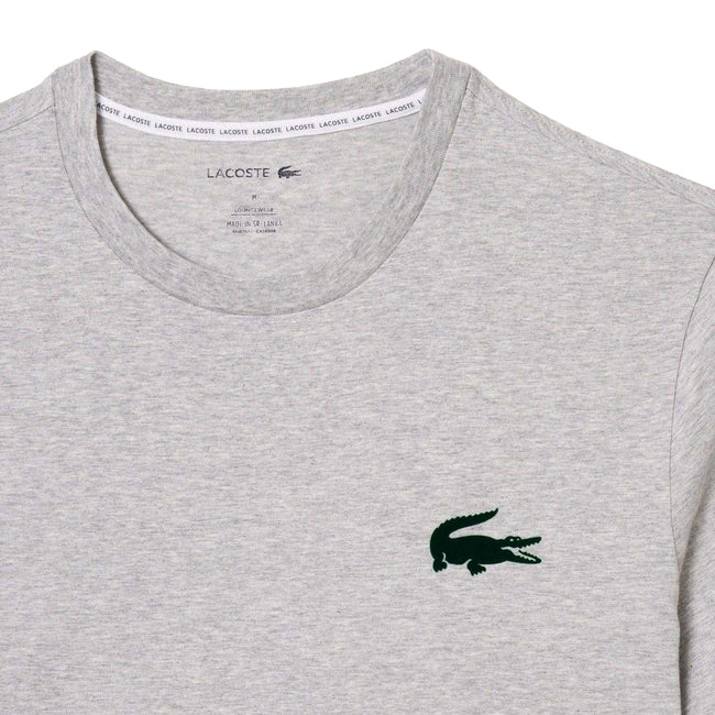Grey - Pack Shot - Lacoste Mens Cotton Lounge T-Shirt