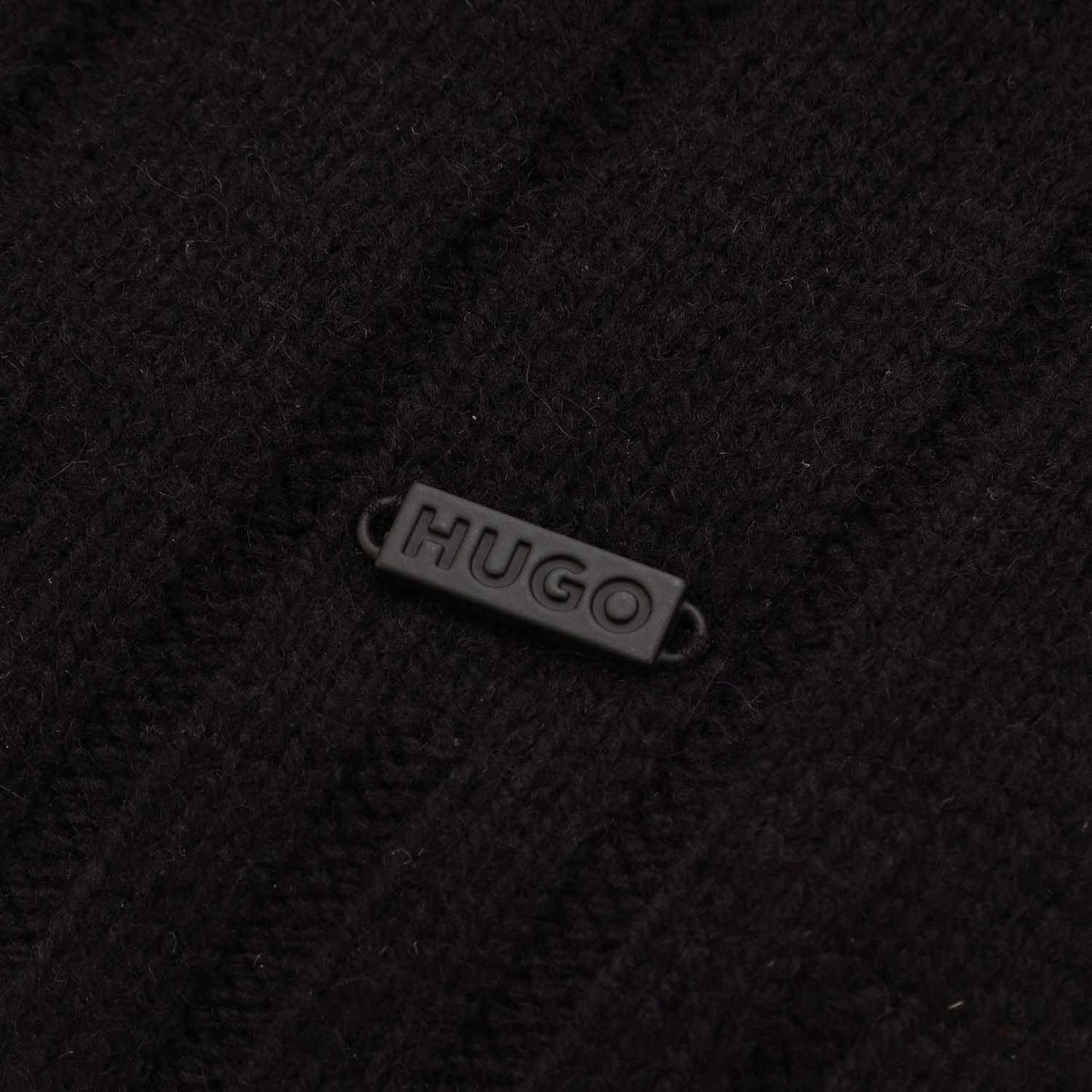 Black - Pack Shot - Hugo Boss Mens Zohoh Logo Scarf & Beanie Set