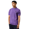 Purple - Side - Weekend Offender Mens Caneiros Badge Polo Shirt