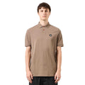 Brown - Side - Weekend Offender Mens Caneiros Badge Polo Shirt