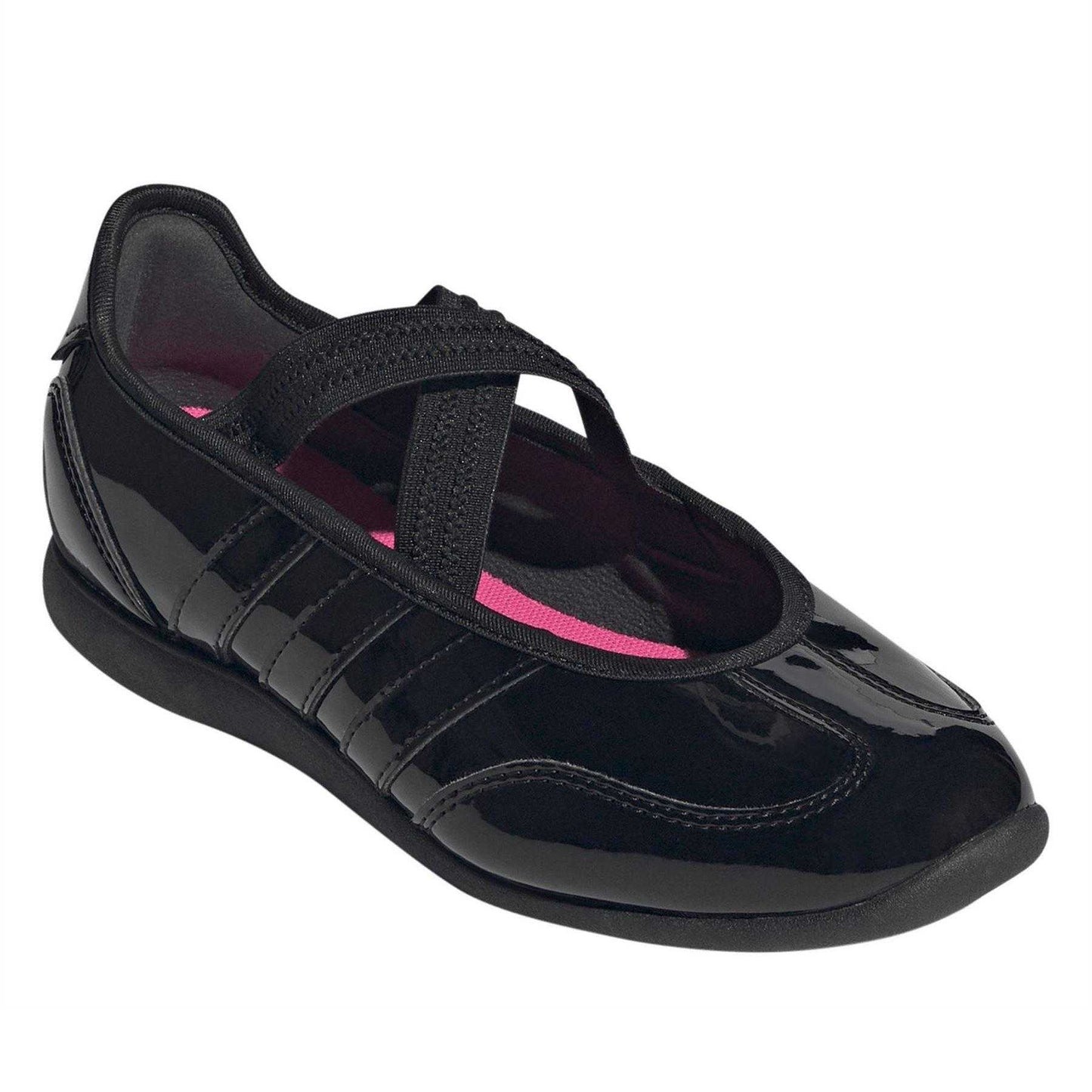Triple Black - Pack Shot - Adidas Childrens-Kids Patent Leather Flat Mary Janes
