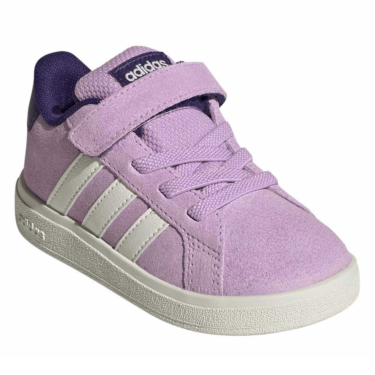 Lavender - Pack Shot - Adidas Childrens-Kids Grand Court Leather Trainers
