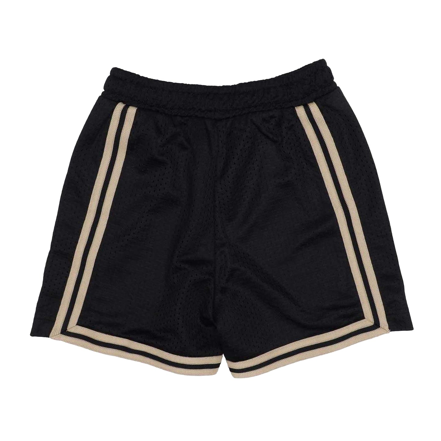 Black-White - Back - Palm Angels Childrens-Kids Mesh Logo Shorts