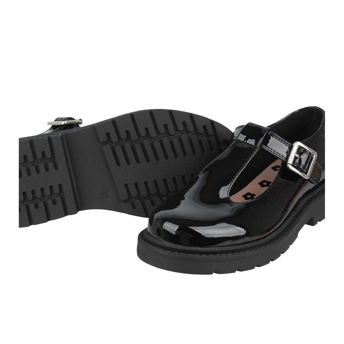 Black Patent - Lifestyle - Miso Girls Glitter School Mary Janes