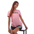 Pink-Black - Lifestyle - Adidas Womens-Ladies Essentials Logo Slim T-Shirt